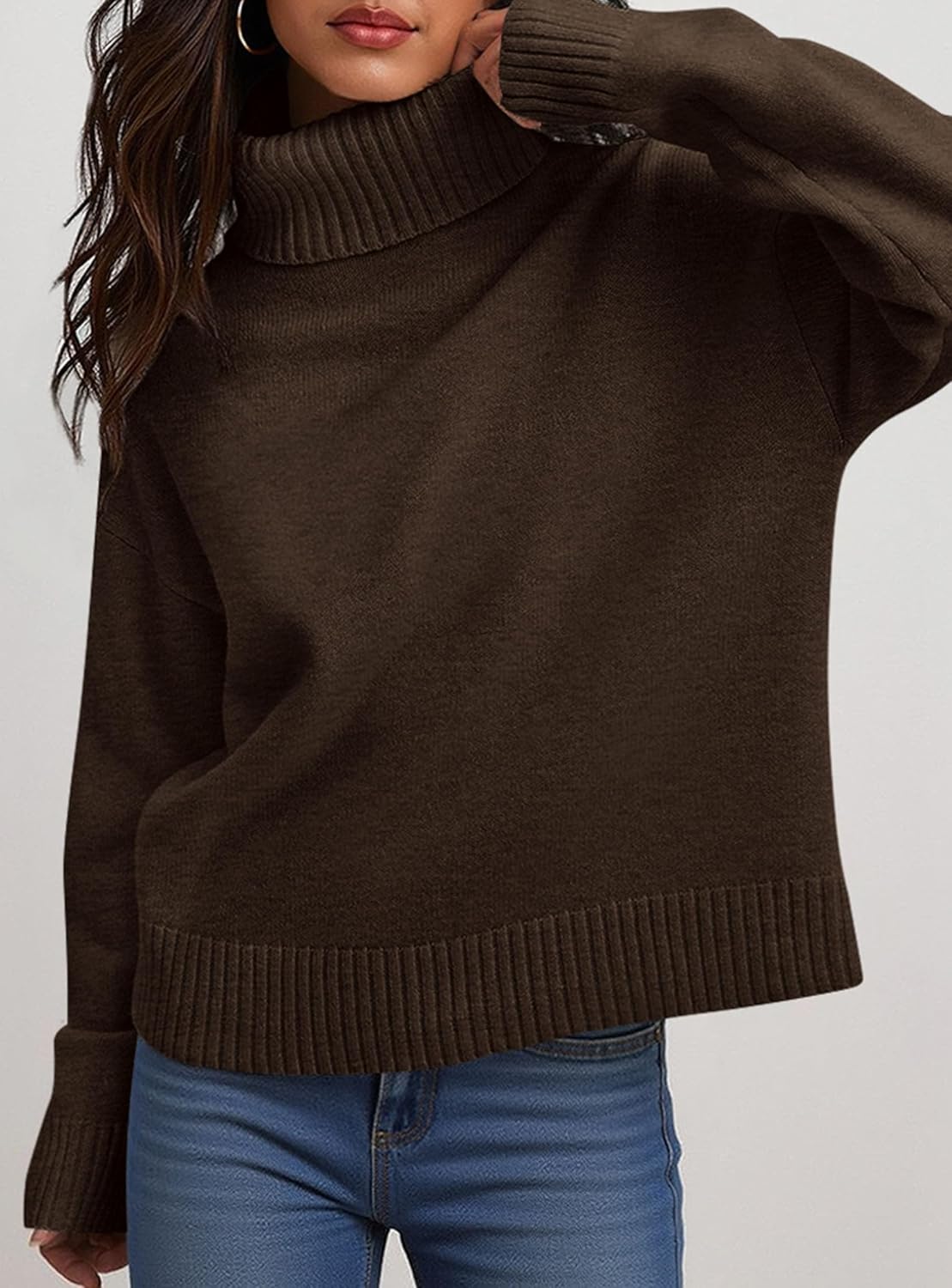 PRETTYGARDEN Womens Turtleneck Long Sleeve Sweater 2026 Fall Trendy Loose Fit Casual Tops Chunky Knit Pullover Sweaters - Image 3