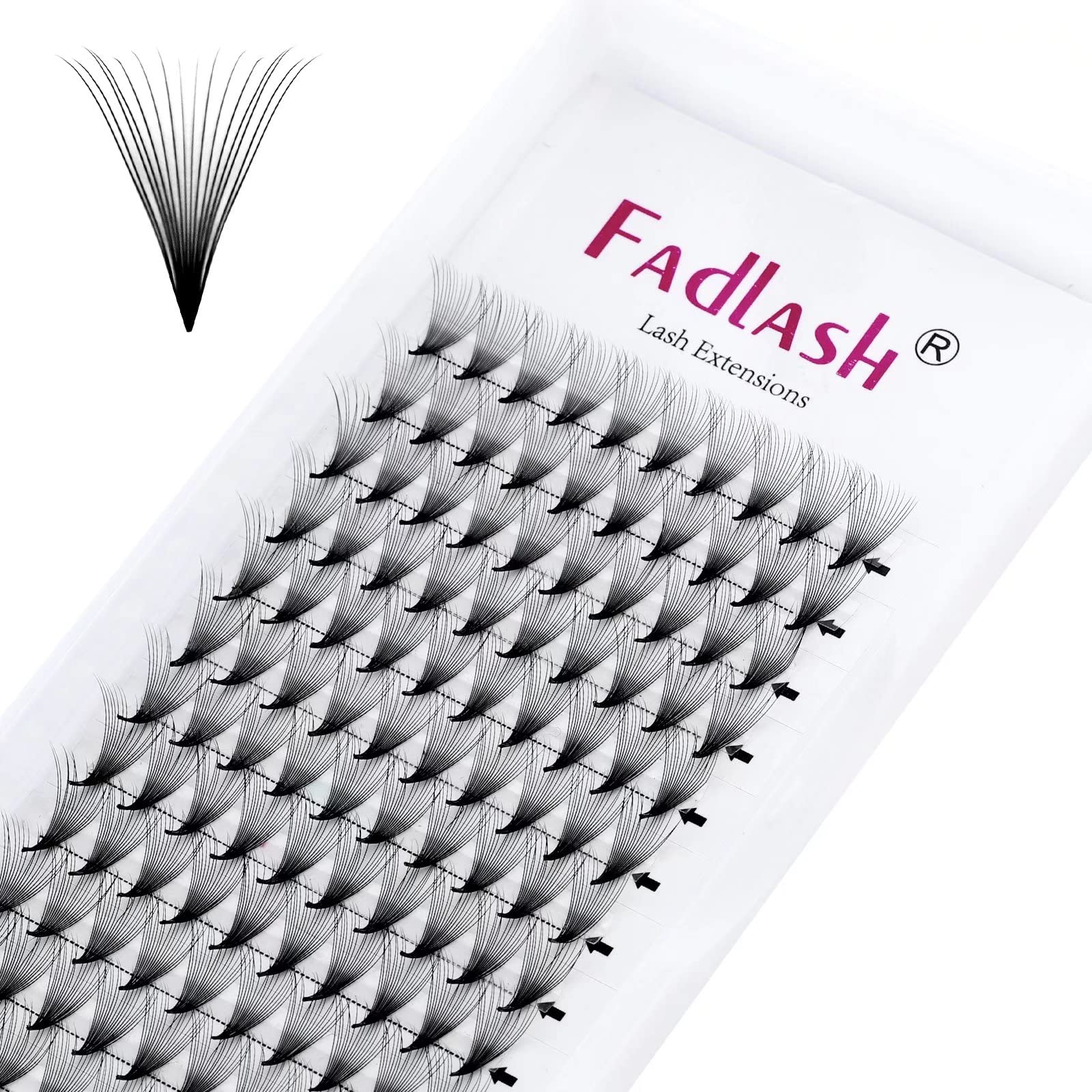Fadlash Volume Pre Made Russia Eyelash Extension 16D 0.07mm C Curl 12mm Single Length Prefanned Russian Lashes Pre Made Fans Lashes Extension