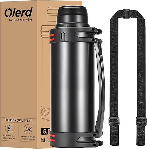 Termosflask grande - Botella térmica de acero inoxidable de 202 onzas para viajar con taza sin BPA  Termos aislados al vacío de gran tamaño de 6 disponible en Yaxa El Salvador