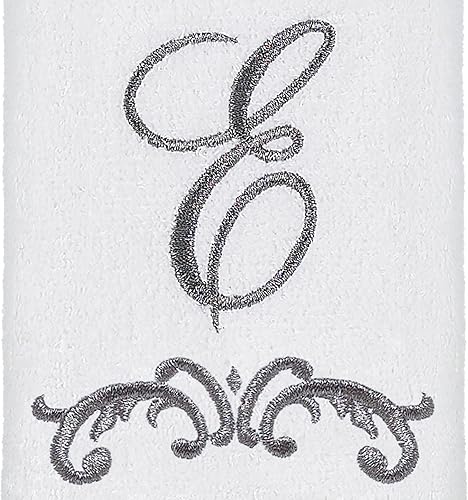 Miniatura 2 de Avanti Linens - Toalla de dedos, toalla de algodón suave y absorbente (colección monograma, inicial E), color blanco