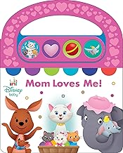 Disney Baby - Mom Loves Me! Carry Along Handle Sound Book - Perfect Gift for Mother’s Day - Incredibles, Dumbo, Aristocats, and More! PI Kids
