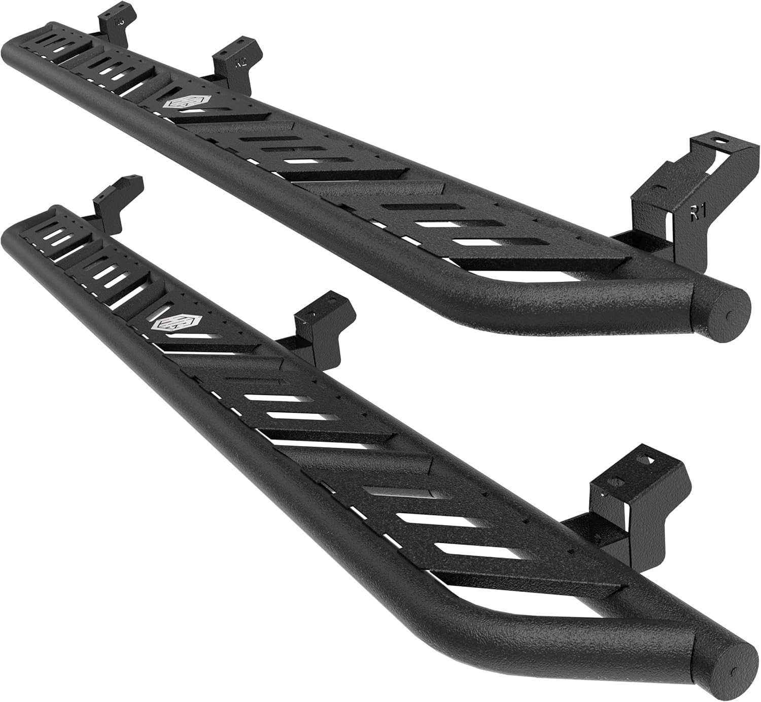 Hooke Road Tundra CrewMax Cab Running Boards Side Step for 2007-2021 Toyota Tundra CrewMax (4 Full-Size Doors), 7.5" Wide Non-Slip Step Rock Sliders, Trail-Ready Steel Build