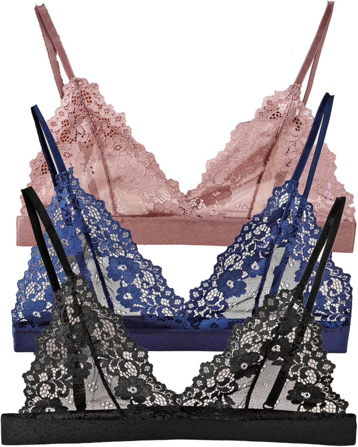 Cotorance Womens Bra No Underwire Lace Unlined Demi Triangle Bralettes