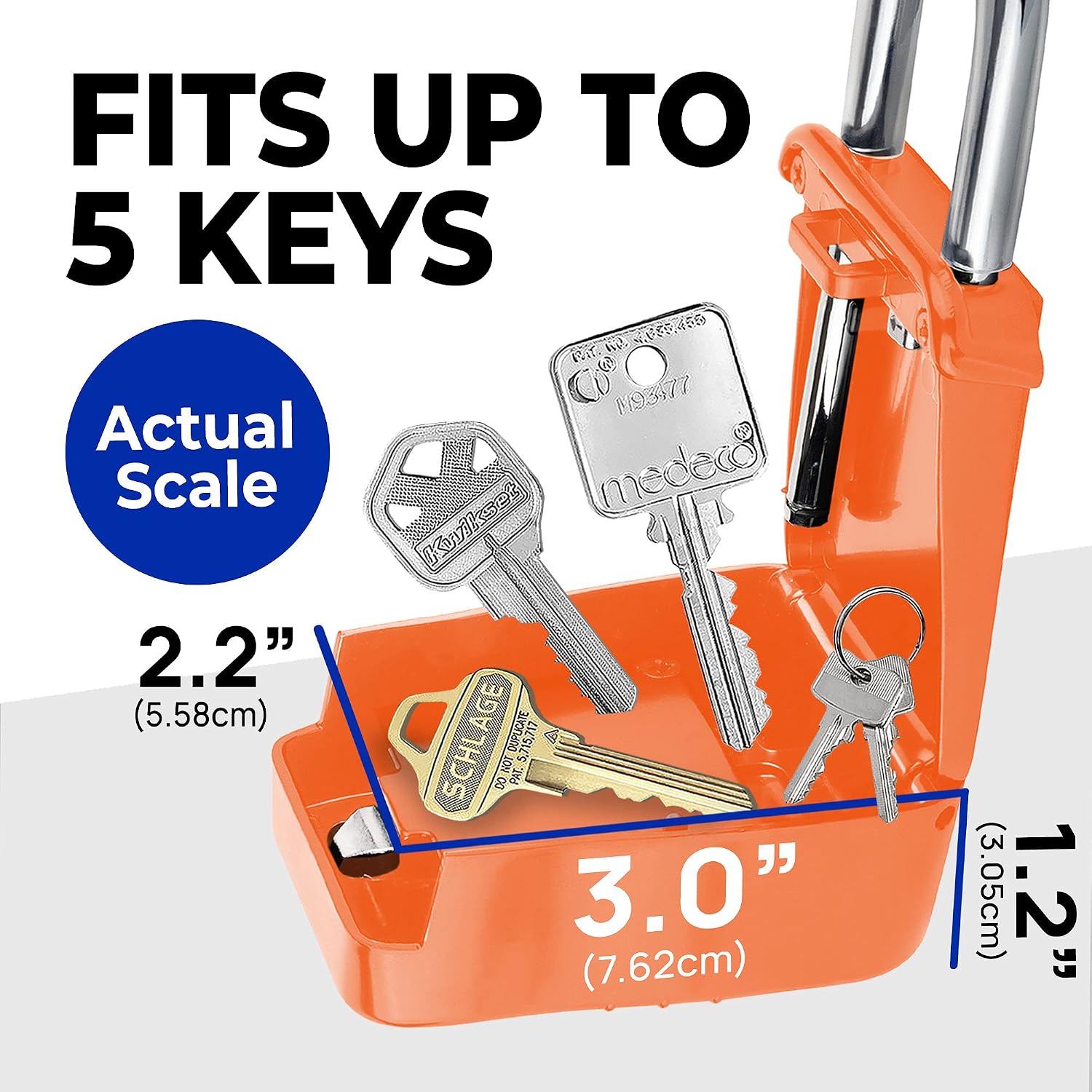 Lion Locks 1500 Key Storage Lockbox, Set-Your-Own Code Lock Portable Key Holder, Rust-Proof Secure Outdoor Key Safe, Hide-a-Key Safe Box Lock Box, Construction (6-Pack/Orange)