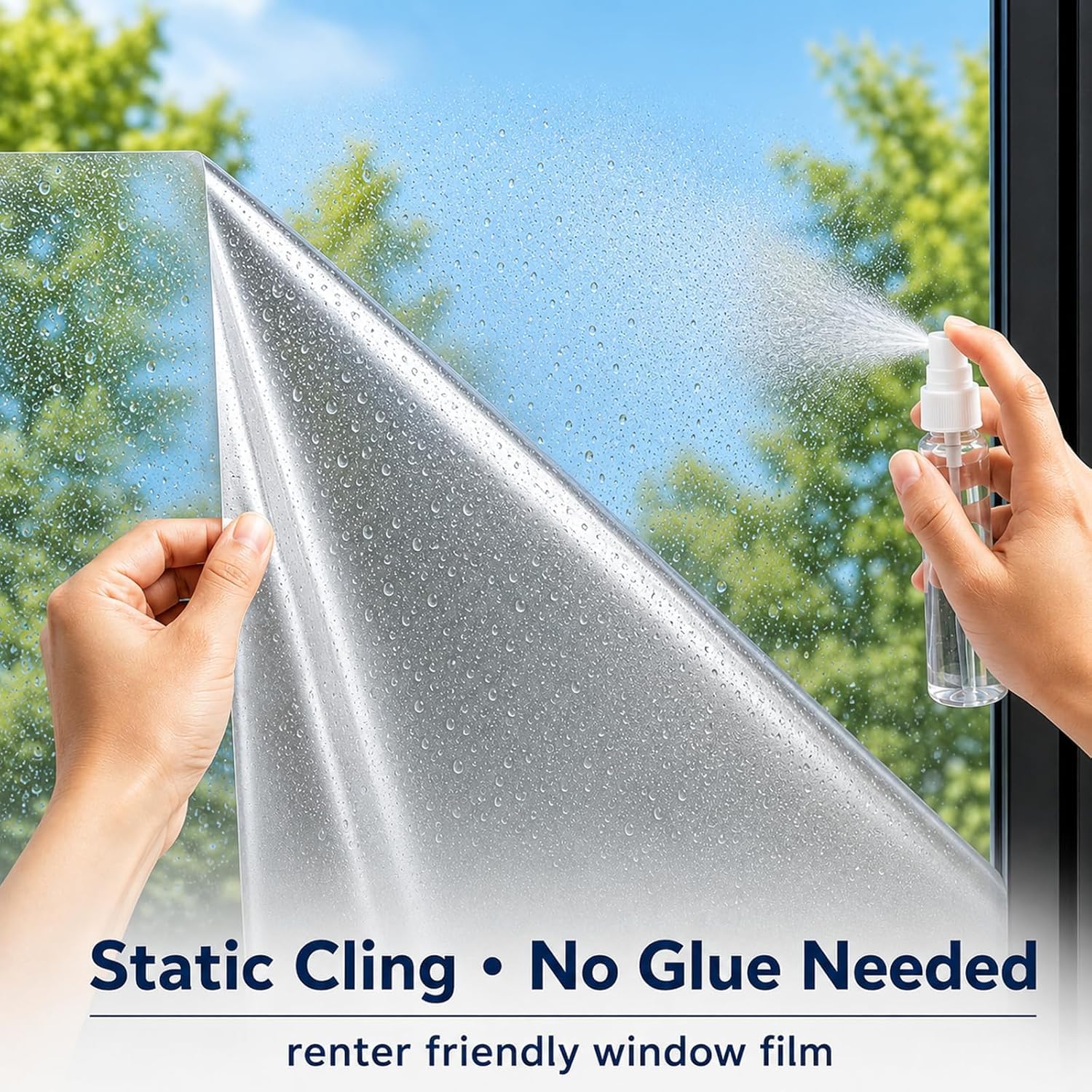 Reflektierende Fensterfolie Spiegelfolie Selbstklebend Sichtschutz Wärmeisolierung Sonnenschutzfolie Innen Anti-UV Folie für Büro und Haus(Silber, 44.5 x 200 cm) Küche, Haushalt & Wohnen