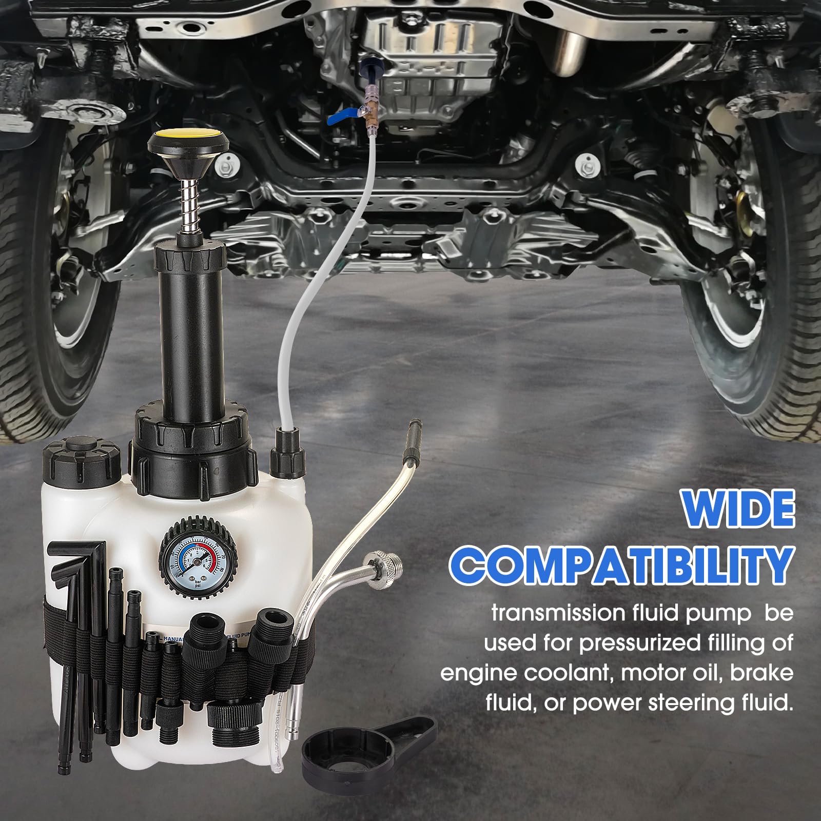 Bomba de líquido para transmisión,3L Bomba de llenado para transmisión con 12 adaptadores ATF, Bomba Manual de Transferencia de líquido para transmisión