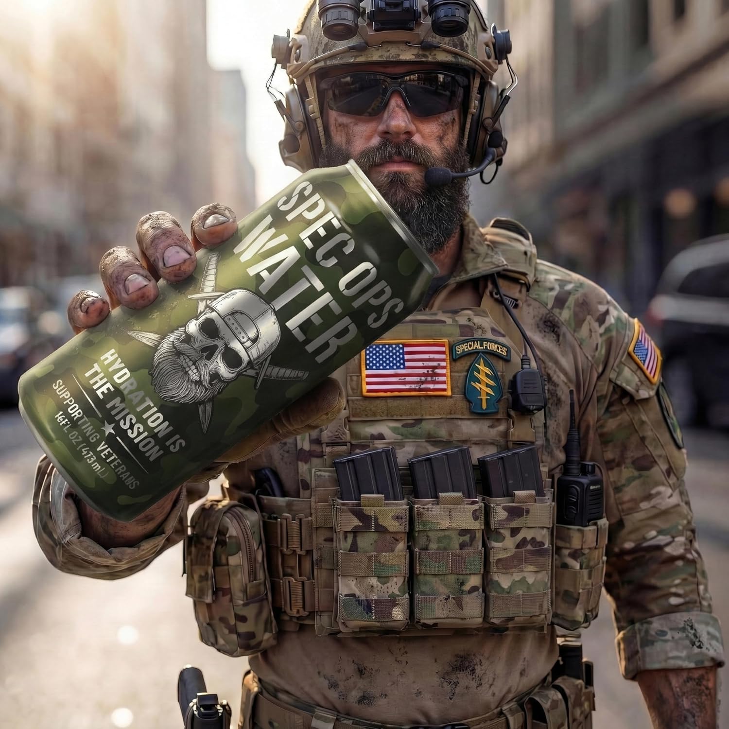 Spec Ops Water Still Drinking Water, 12 Pack 16 fl oz Aluminum Cans, Sugar Free and Additive Free Hydration, Recycled Packaging, Veteran Owned, Made in America
