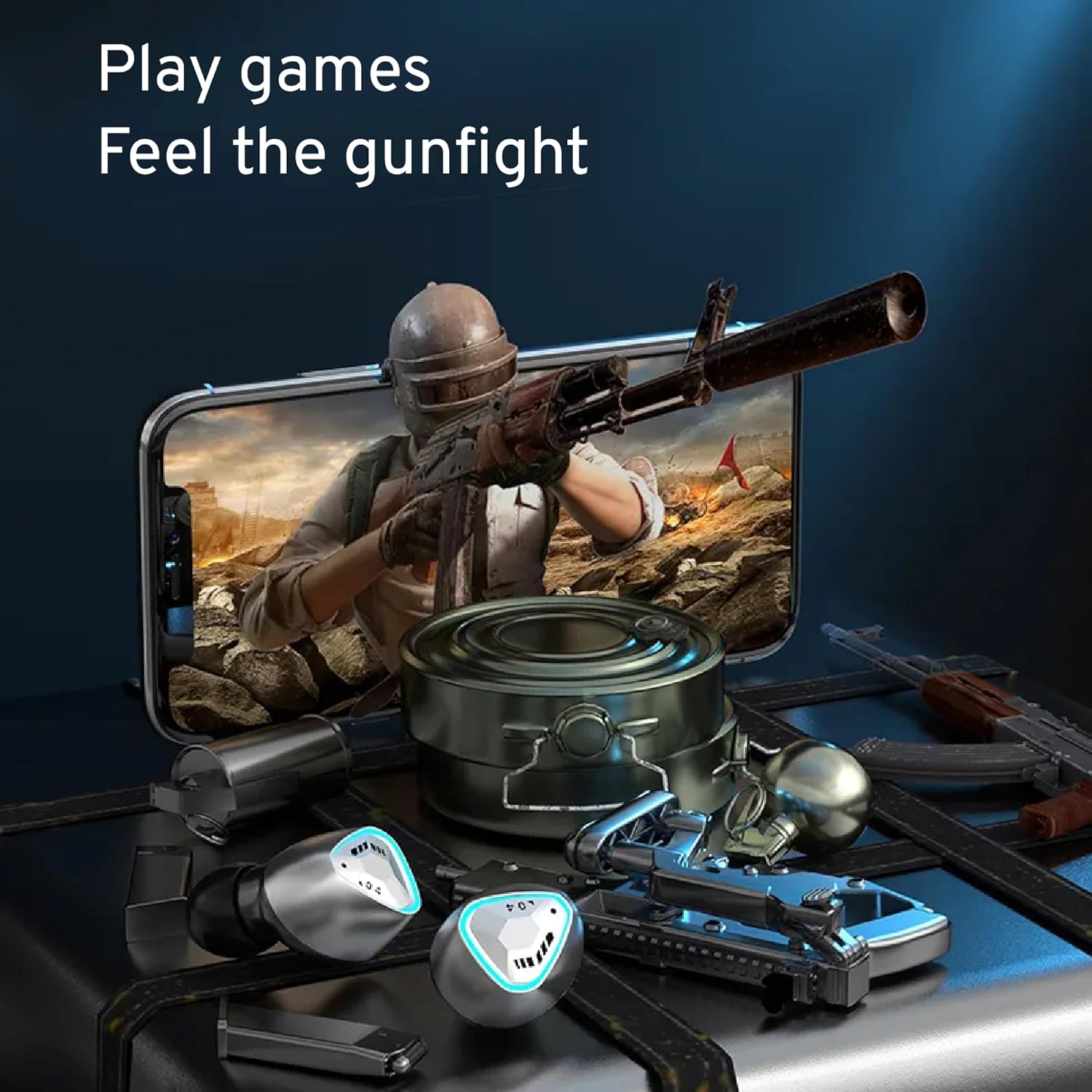 StitchGreen M45 True Wireless Earbuds with ENC, Bluetooth 5.3, IPX7 Waterproof, 120 Hours Long Battery Life with Built-in Mic, Compatible with iPhone & Androids (Silver) - Image 4