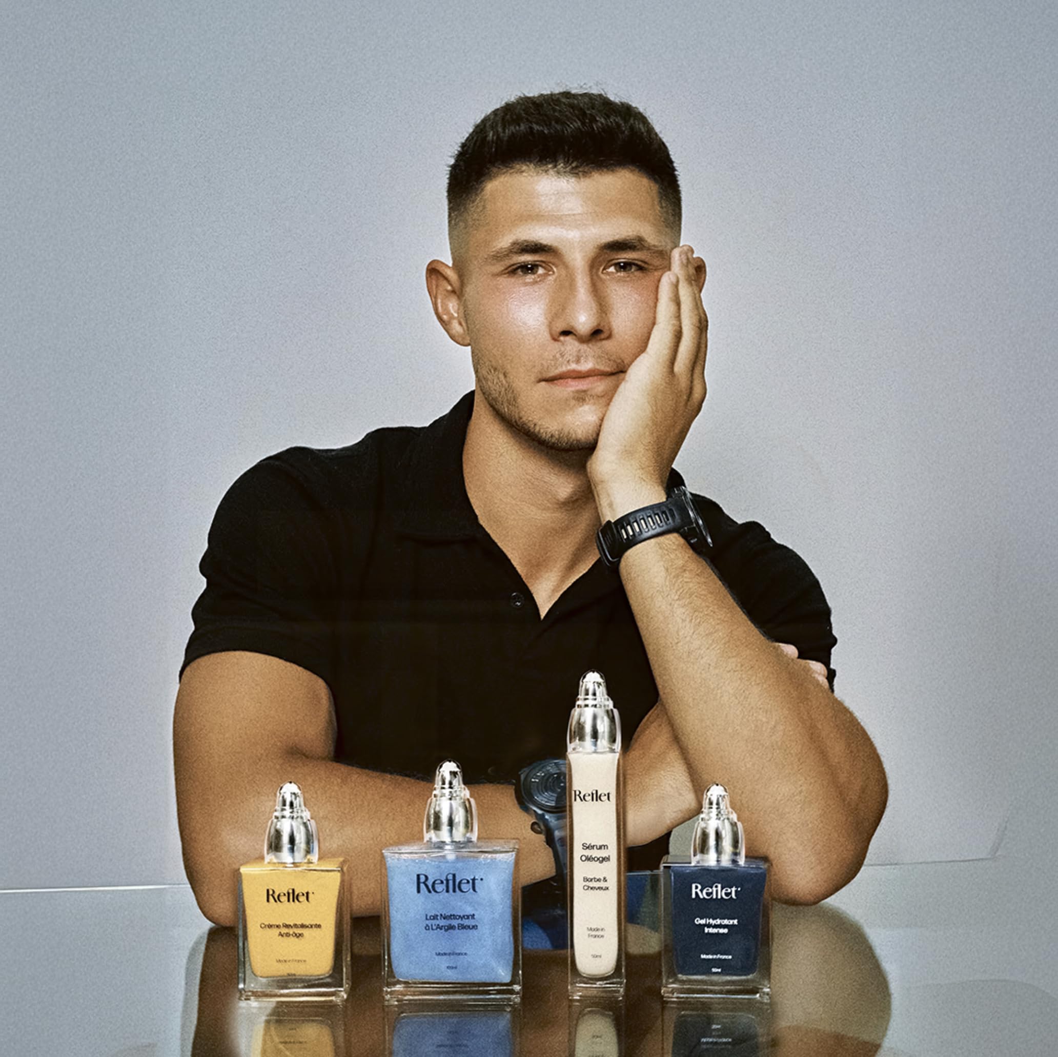 Reflet Cosmetique – Set Ritual Revitalisierend angereichert – Gesichtsreiniger + feuchtigkeitsspendendes Gesichtsserum + Bart- und Haarserum + Anti-Aging Gesicht