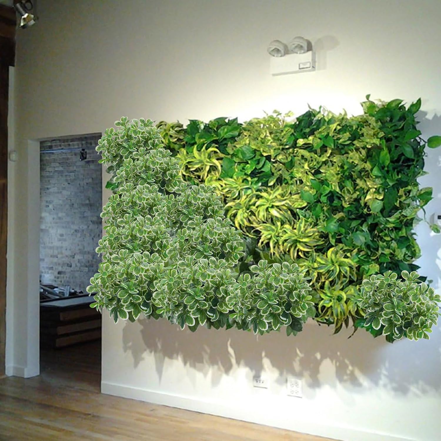 GTIDEA Artificial Shrubs Silk Green Greenery Outdoors Faux Plants Real Touch Green Leaves with Stems Fake Bushes Schefflera for Home Decor Indoor Garden Front Proch Office Table Wall Decor 2pcs - Image 6