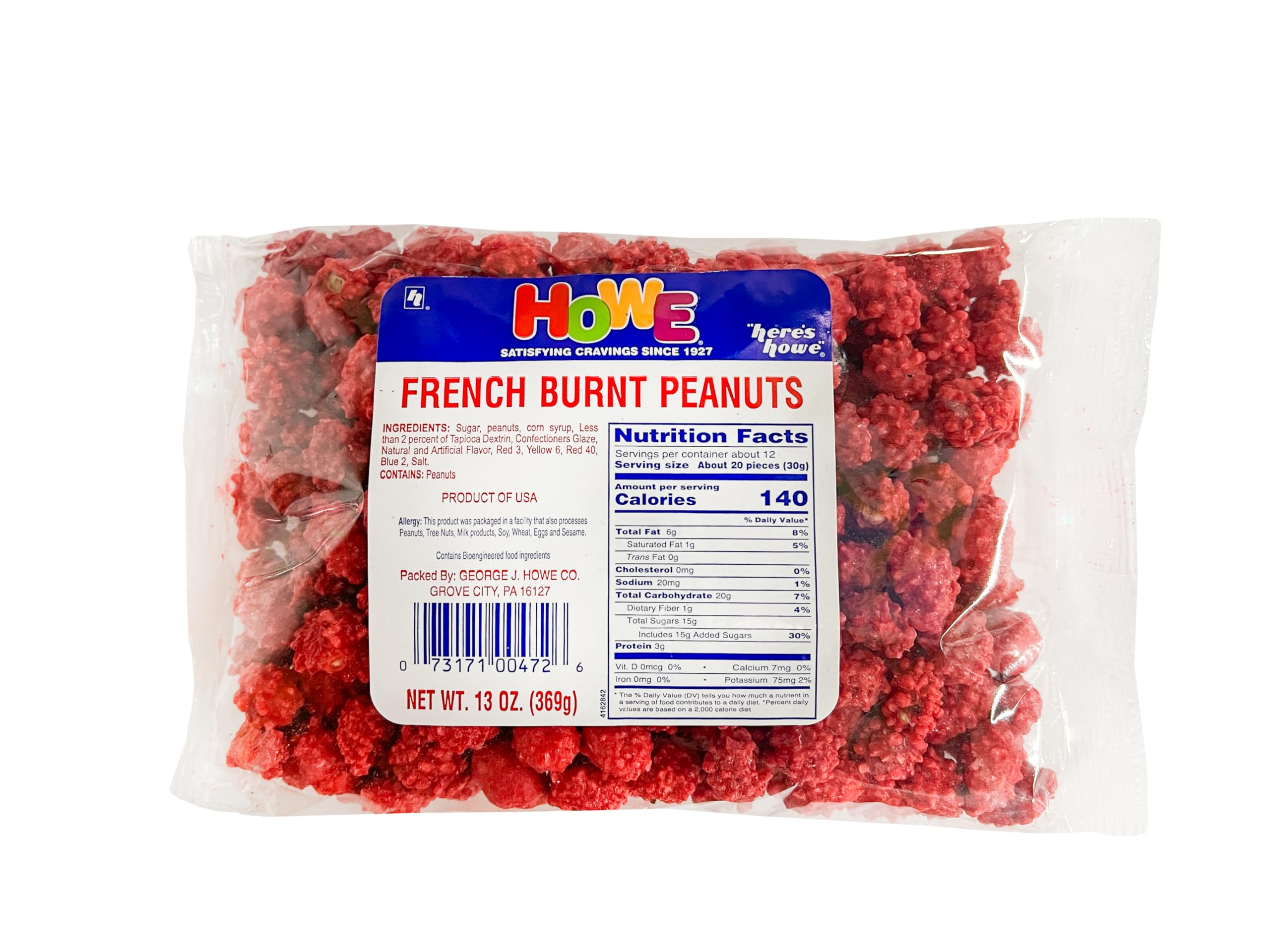 Amazon.com : Howe French Burnt Peanuts, Edible Nuts 13 oz Bag