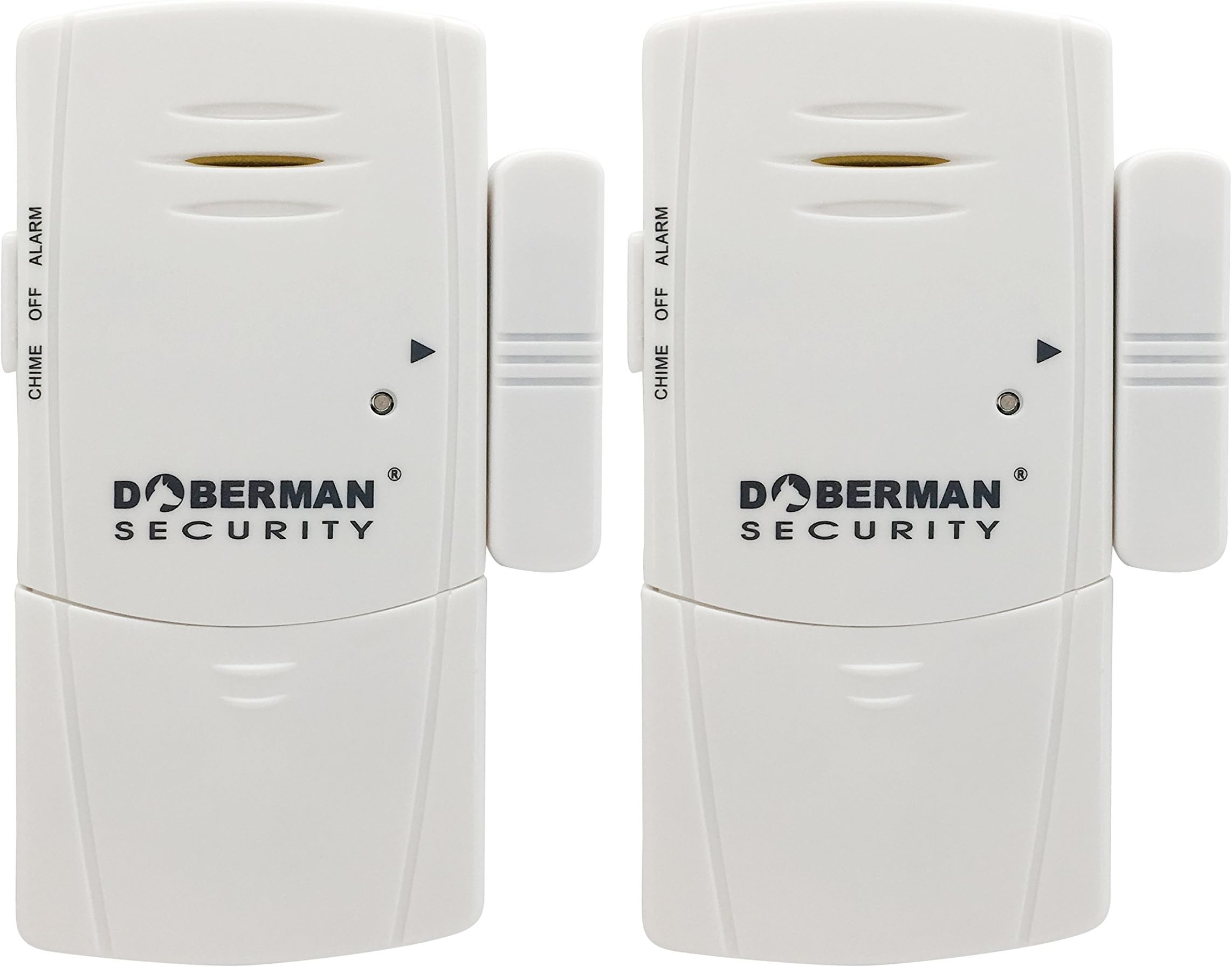Doberman Security Ultra-Slim Design, Dual Trigger Technology Security Alarm, White (SE-0101CW-2PK),White 2 Pack