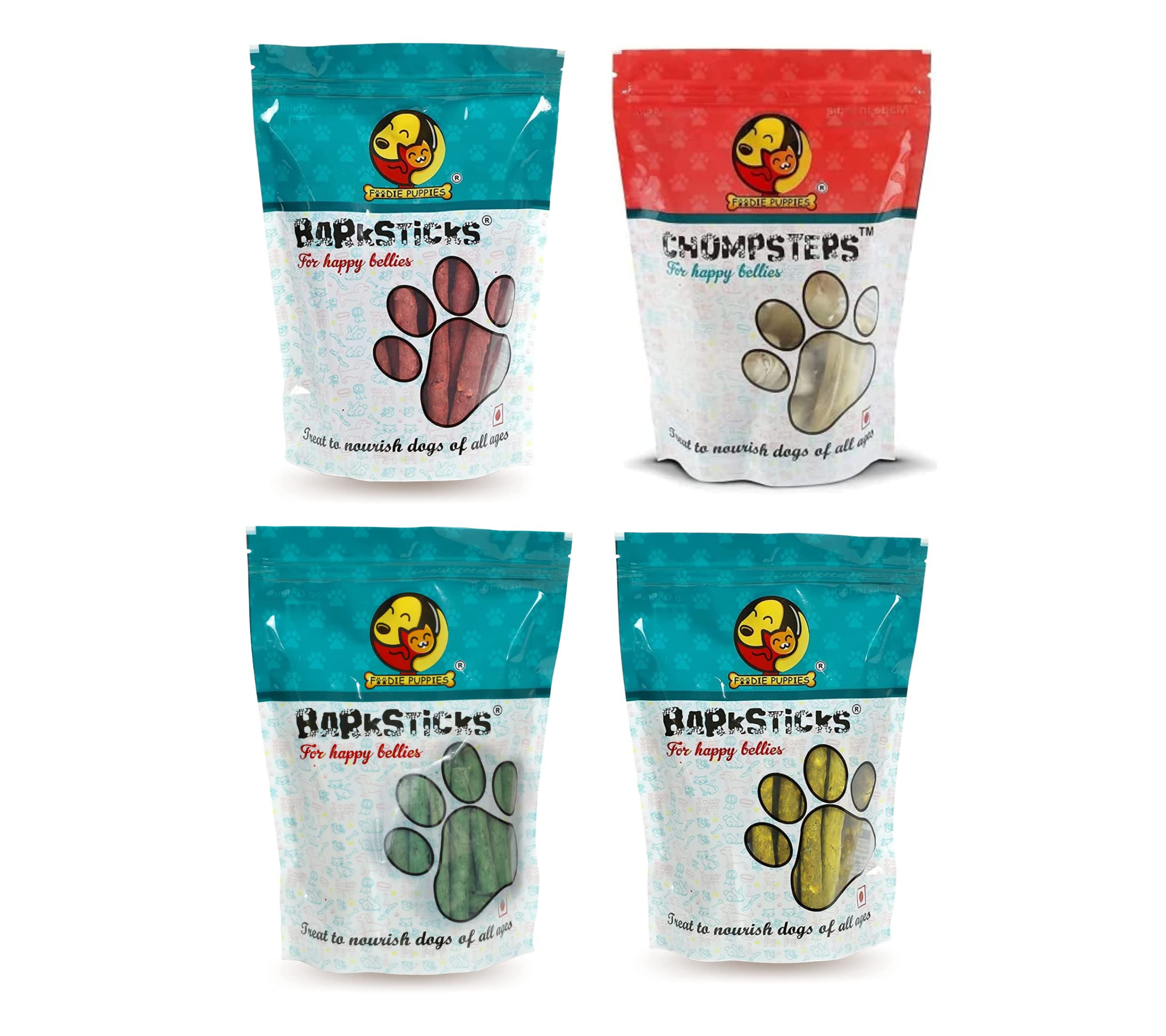 Foodie Puppies Treat Combo for Puppies and Dogs - Barksticks Chicken Sticks, Mutton Stick, Mint Stick and Chompster 2inch Bone - 250gm Each | Improves Dental Health, Freshen Breath (B09KQP5GZ5) Amazon Price History, Amazon Price Tracker