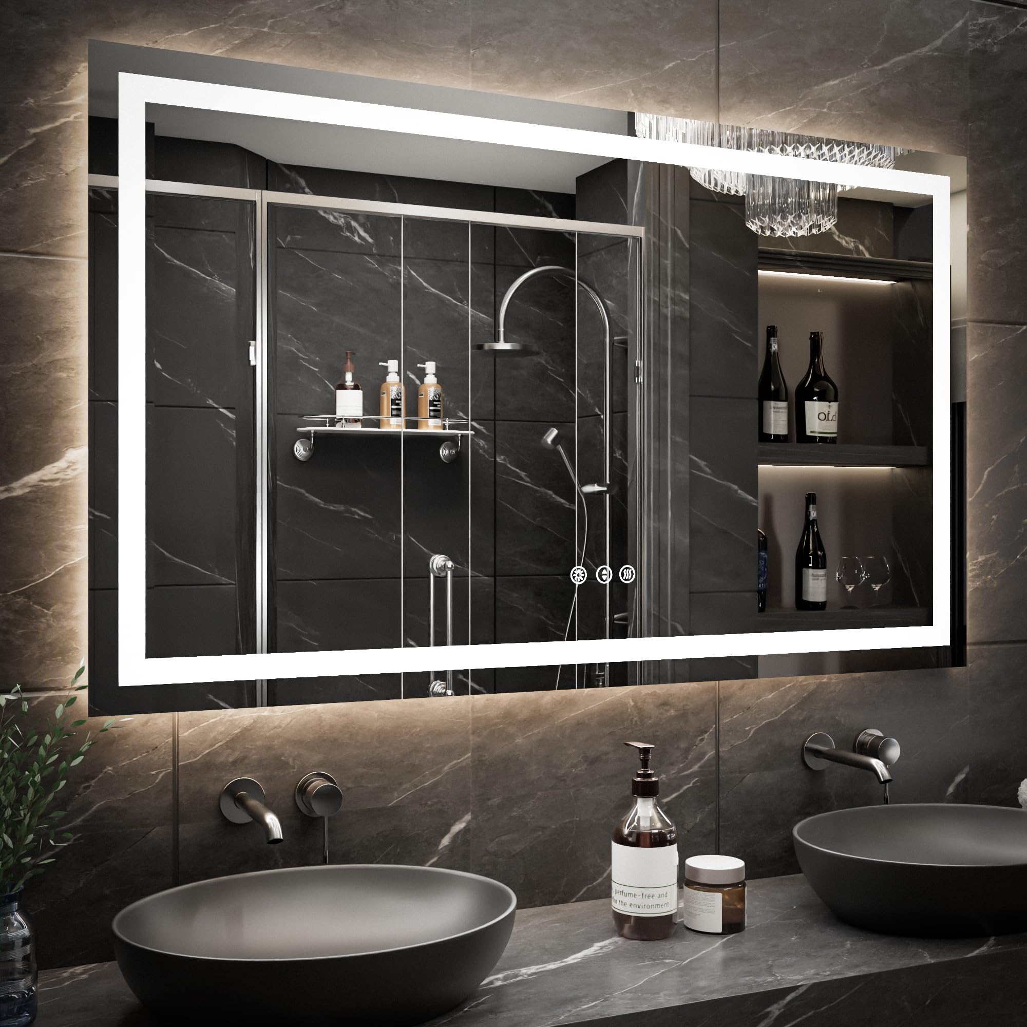 Amazon.com: ExBrite LED Mirror for Bathroom, 60x36 Lighted Vanity