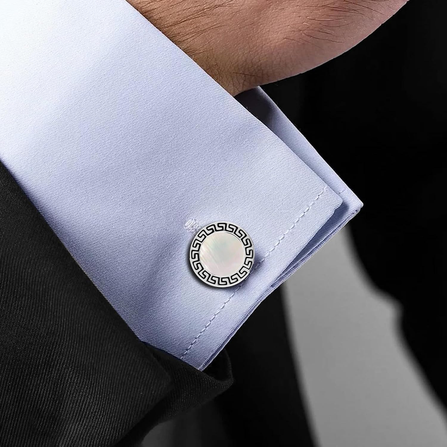 LeCalla 925 Sterling Silver Cufflinks for Men | Grooms Wedding Cuff-Links | Formal Shirt Cufflinks Accessories | Gifts for Dad, Groom, Husband, Father’s Day & Business Events