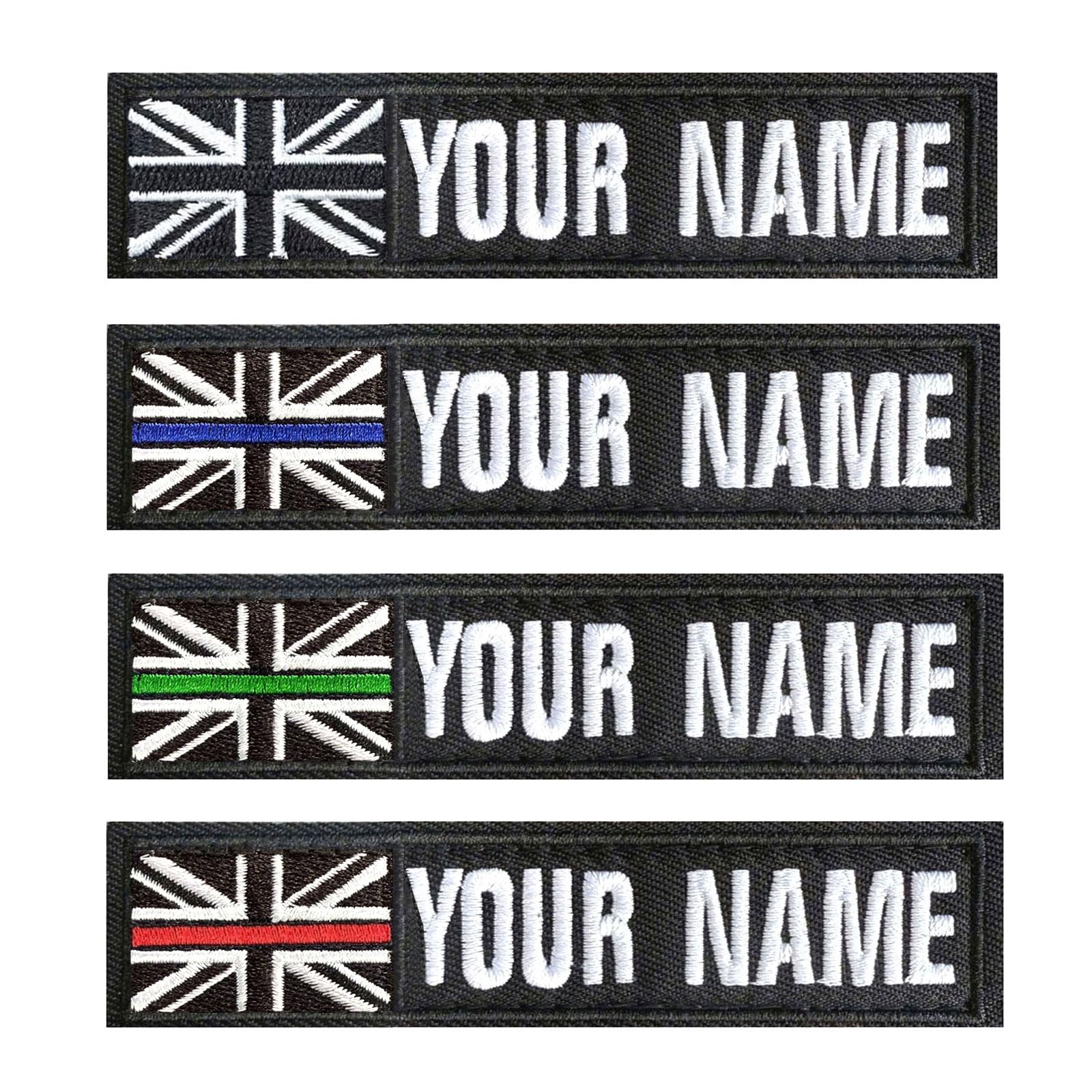Custom Name Patches, 2PCS Personalized Military UK Flag Name Patch
