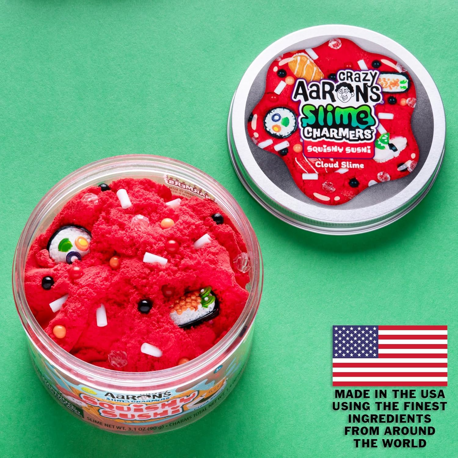Crazy Aaron's Slime Charmers® - Squishy Sushi - Red Cloud Slime, Sensory Toys for Kids - Creative and Endless Fun, Stress Relief Therapy, Gifts for Girls and Boys - Made in USA
