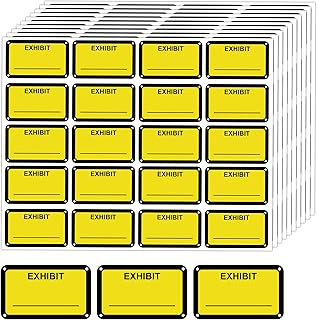 Legal Exhibit Stickers 1.65 X 1 Inches Yellow Color-Coded Exhibit Labels Blank File Folder Label Tabs for Offices Courts Legal Documents Report Dividers 300 Pcs