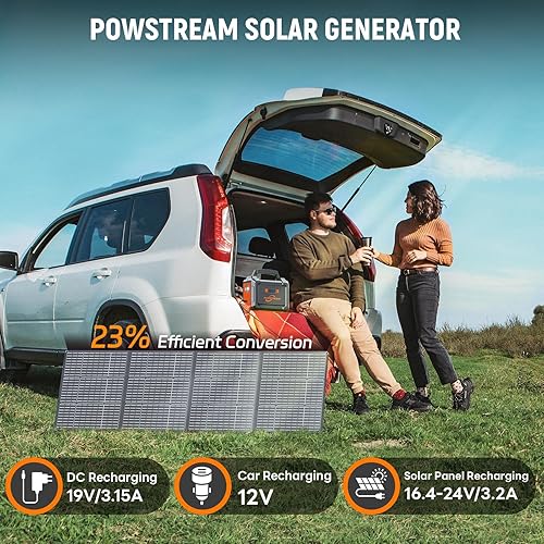 Miniatura 3 de POWSTREAM Estación de energía portátil de 296 Wh con panel solar de 60 W, generador solar con paneles incluidos, salida de CA de 300 W, banco de