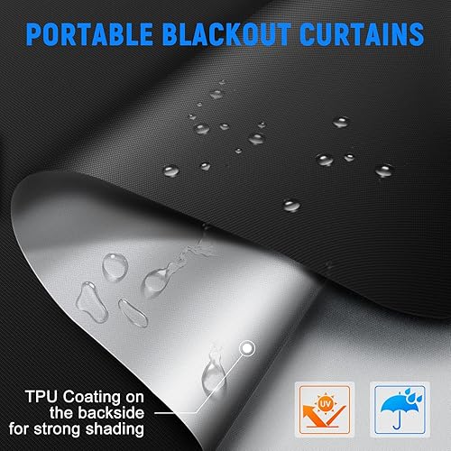 Miniatura 7 de Cortinas opacas para dormitorio, persianas opacas autoadhesivas para interiores, sin taladrar ni herramientas, protección UV, persianas enrollables