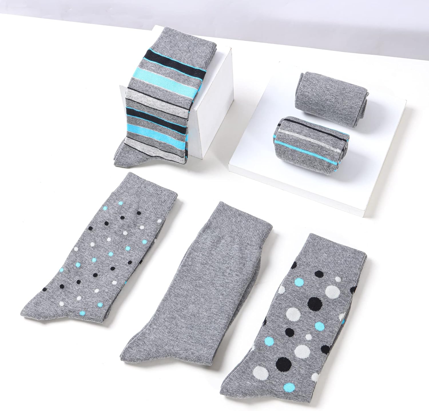 GLENMEARL 6 Pack Dress Socks for Men, Patterned Mens Socks With Gift Box Casual Business Socks - Image 3