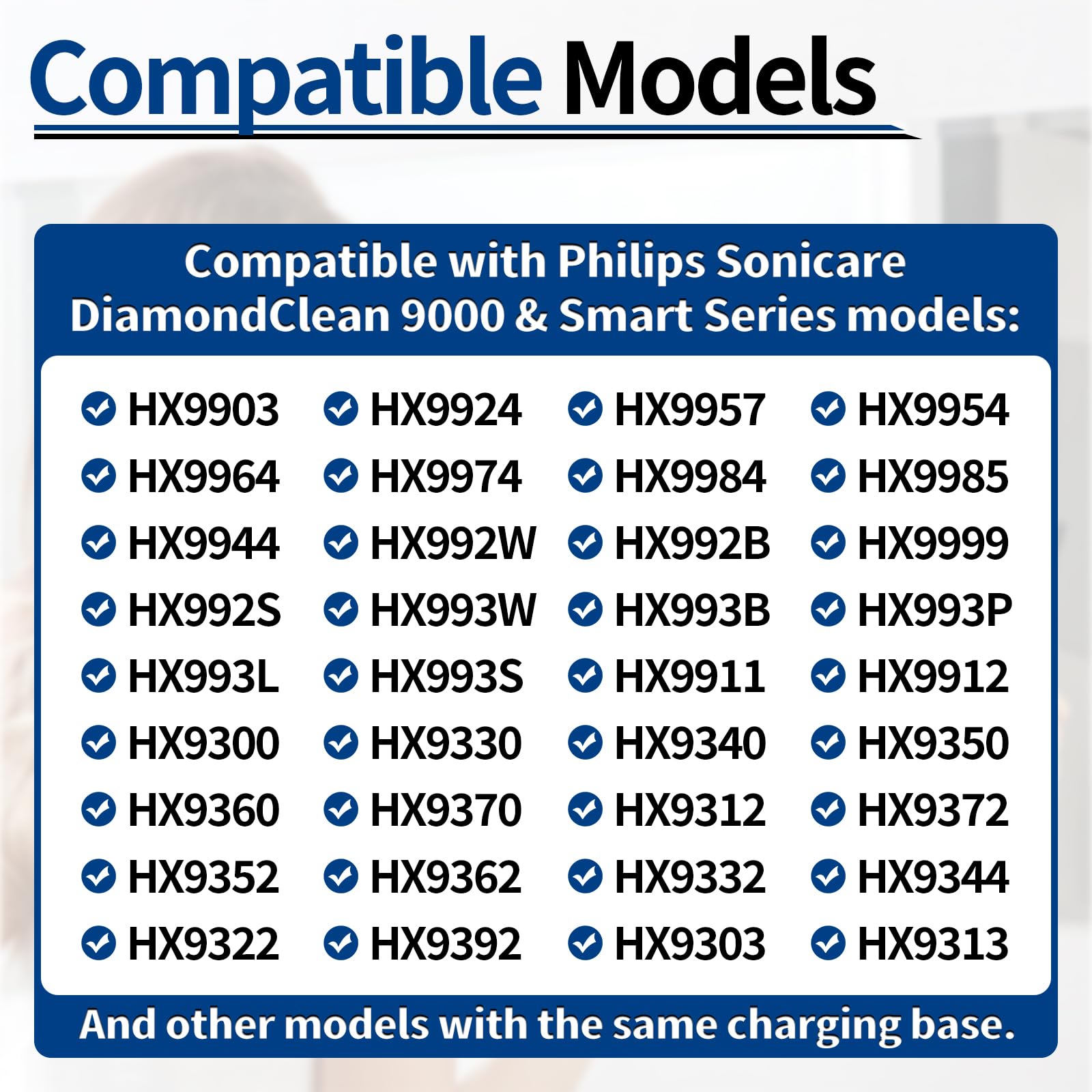 Ładowarka do szczoteczki sonicznej, baza ładująca kompatybilna z Philips Sonicare DiamondClean HX99XX HX93XX HX9100, zamiennik podstawy indukcyjnej, trwała, kompaktowa i lekka do łazienki i podróży