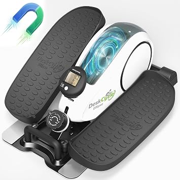 DeskCycle Under Desk Elliptical Machine up to 40 lbs Magnetic Resistance Foot Pedaler, Ultra-Smooth & Silent Seated Leg Exerciser, Heavy Duty Non-Sliding Steel Frame, White DSK-SPO-Ellipse