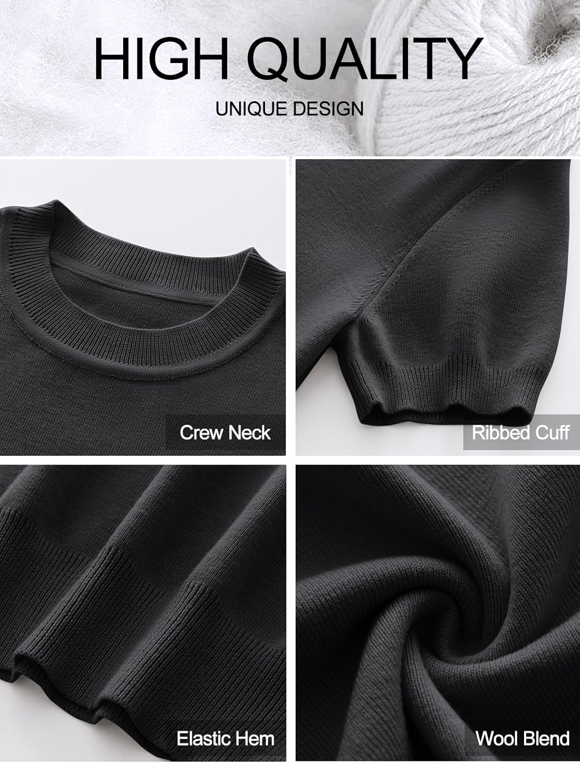 ANRABESS Womens Short Sleeve Sweaters Wool Blend Crew Neck Sweater Shirts Business Casual Work Tops 2026 Summer Outfits - Image 6