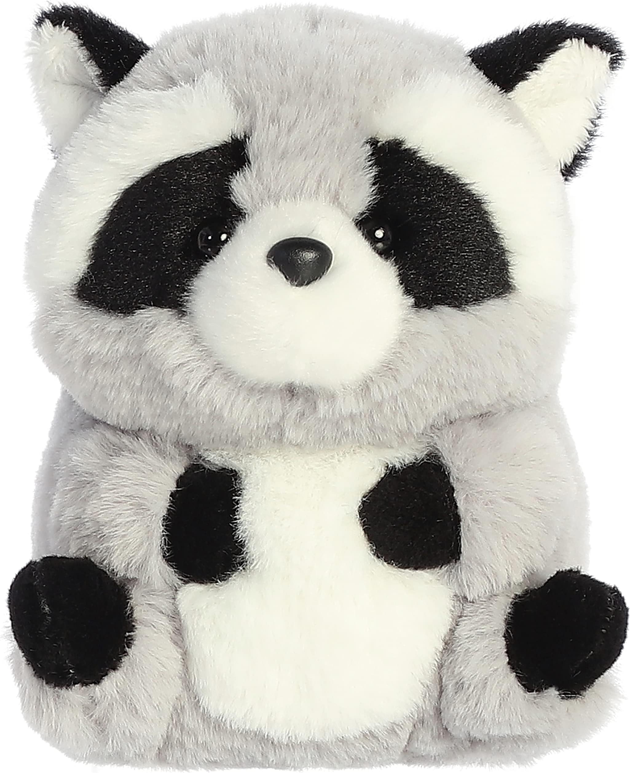 Round Rolly Pet Ripley Raccoon Stuffed Animal - Adorable Companions - On-The-Go Fun - Gray 5 Inches