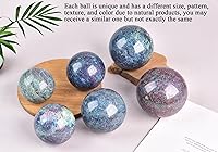 Vista 33 de AMOYSTONE Bola de aventurina azul Natural Cuarzo Cuarzo Cristal Esfera Piedra Bola con Base de Madera