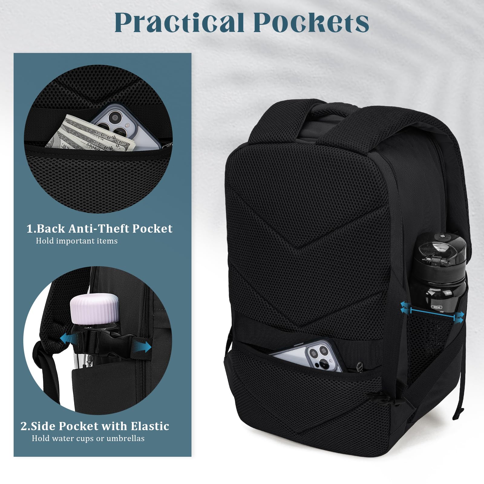 Lossga Zaino Ryanair 40x20x25 Bagaglio a Mano 40x20x25 Ryanair Zaino da Viaggio Aereo Bagaglio a Mano Zaino 40x20x25 Zaino aereo Zaini da Viaggio Con 3 Organizer per Easyjet Wizz Air Vueling