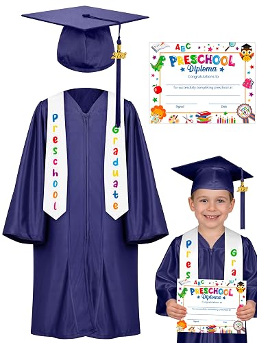 QZYL Preschool Graduation Gown Cap Set