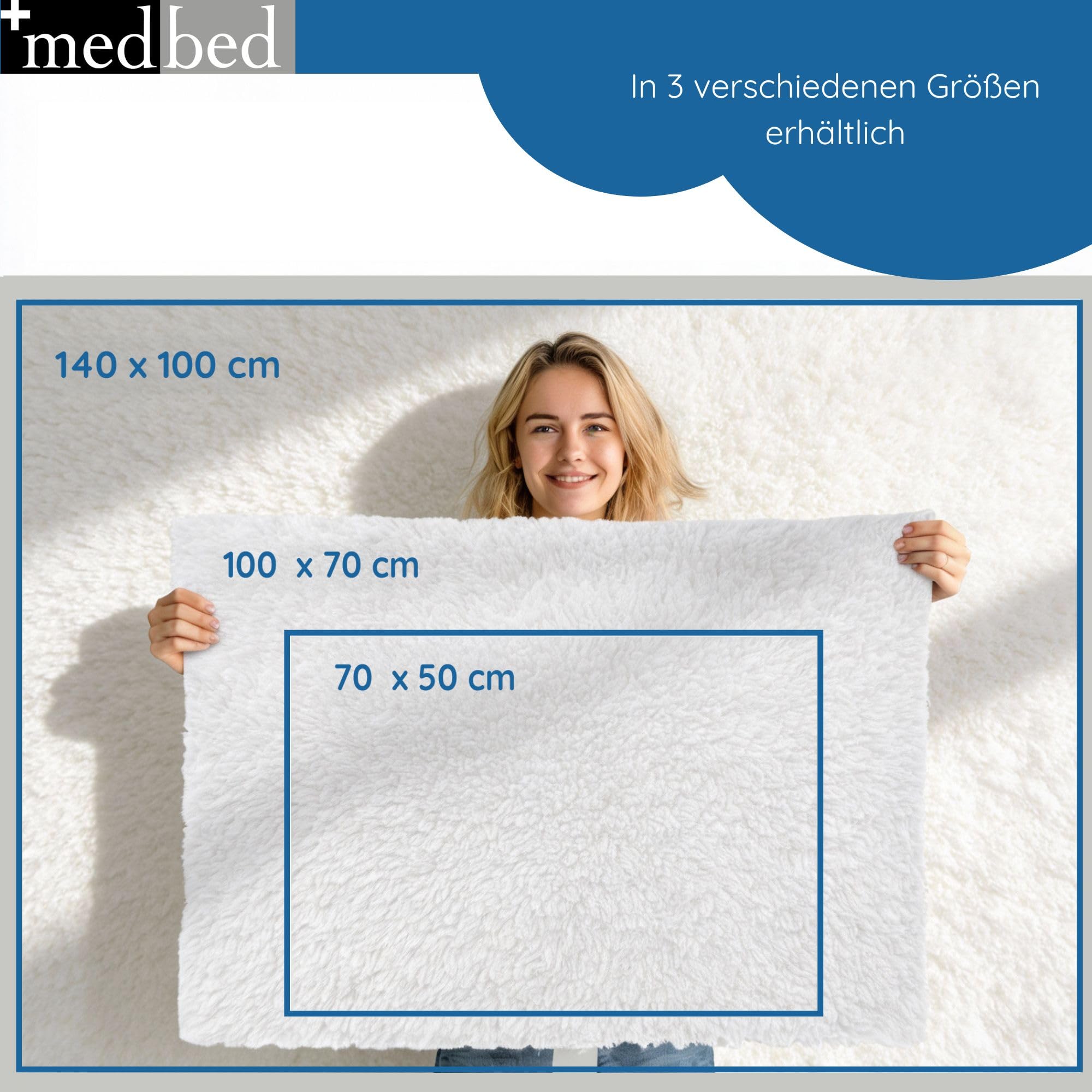Anti-Dekubitus MedBed Premium – eine medizinsche Unterlage zur Vorbeugung des Wundliegens (70 x 100 cm)