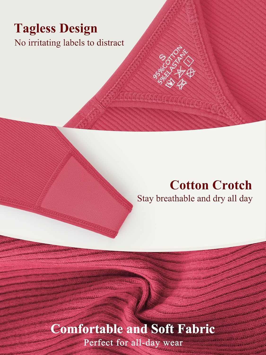 Cotton Thongs for Women G-String Breathable Underwear Low Rise T-back Panties Comfortable Stretch 6 Pack - Image 4