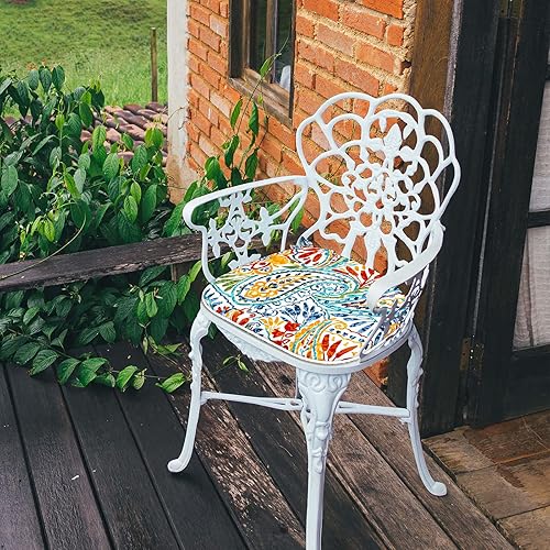 Miniatura 5 de LVTXIII - Cojines de asiento para sillas de interiorexterior con lazos, 16pulgadas de profundidadx17pulgadas de ancho para muebles de patio, jardín,