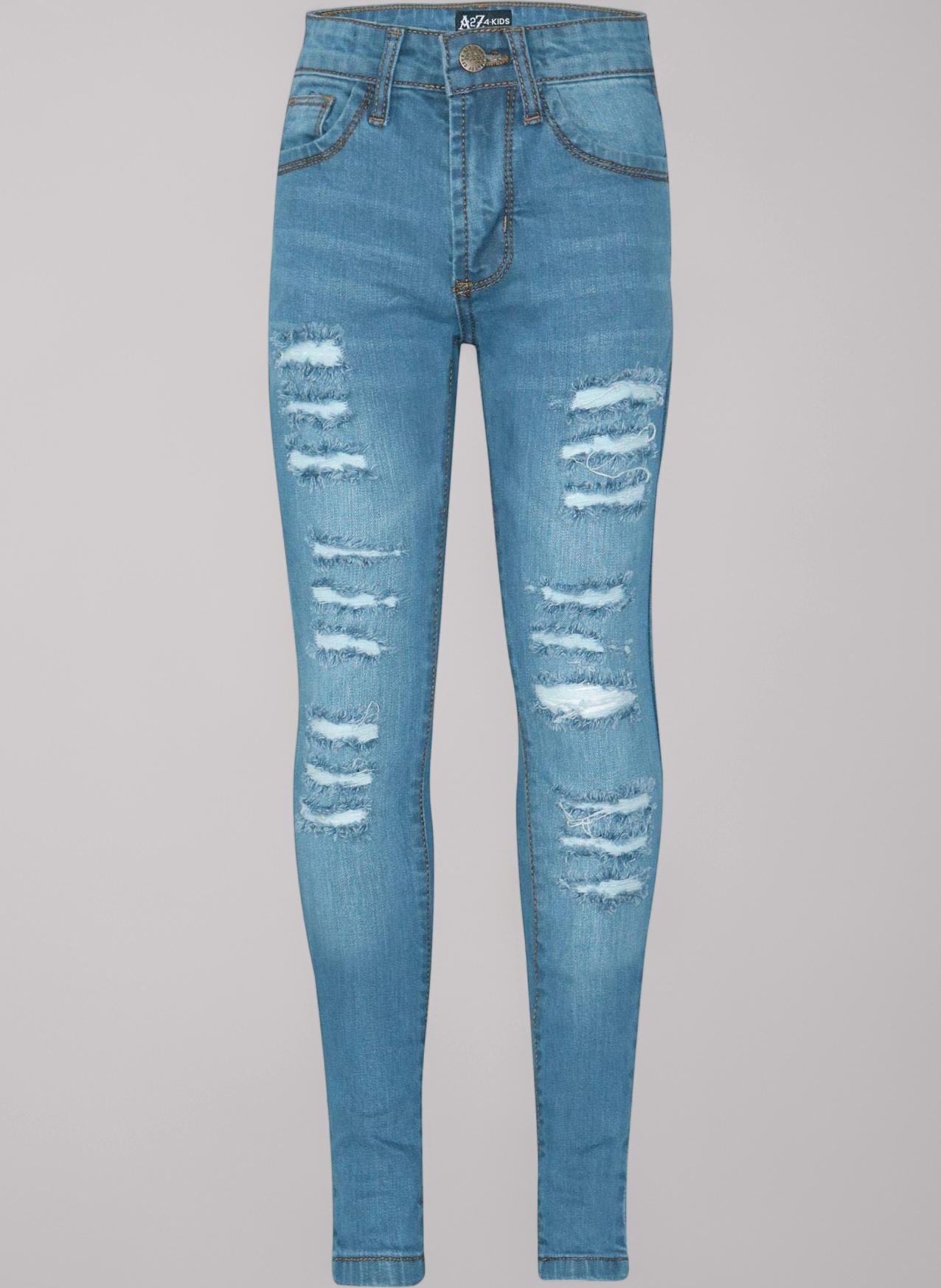 A2Z 4 Kids Girls Ripped Comfort Jeans Stretch Pants Lightweight Casual Fashion for Kids Age 3-14 Years