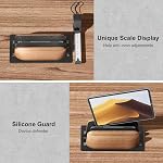 Support vertical pour ordinateur portable, double fente en bois de noyer Porte ordinateur portable pour bureau, en bois naturel & Aluminium Largeur Ajustable Dock pour MacBook et autres ordinateurs portables