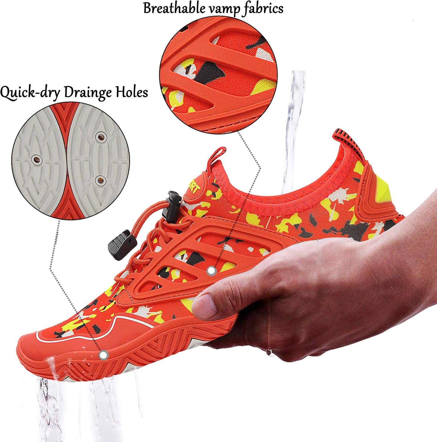  | APRILSPRING Mens Womens Water Shoes Quick Dry Barefoot for Swim Diving Surf Aqua Sports Yoga | Water Shoes