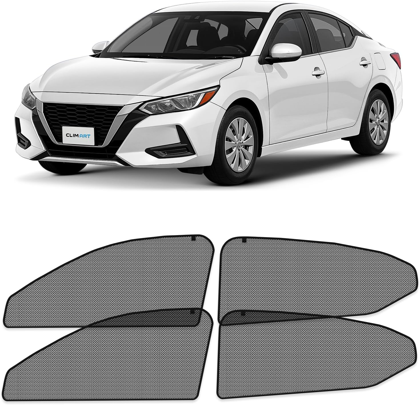 CLIM ART Magnetic Car Window Shades for Nissan Sentra 2020-2025 – Custom-Fit Sun Blocker Curtains, Side Window Covers, Essential Car Accessories for Camping, Baby, and Privacy Protection - MS0169