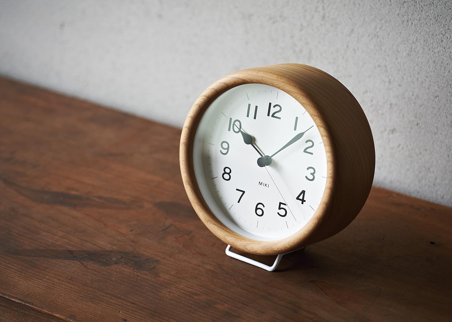 Lemnos Miki Zelkova Wooden Wall Clock, Beige Dial, 5.8 x 2.4 Inches