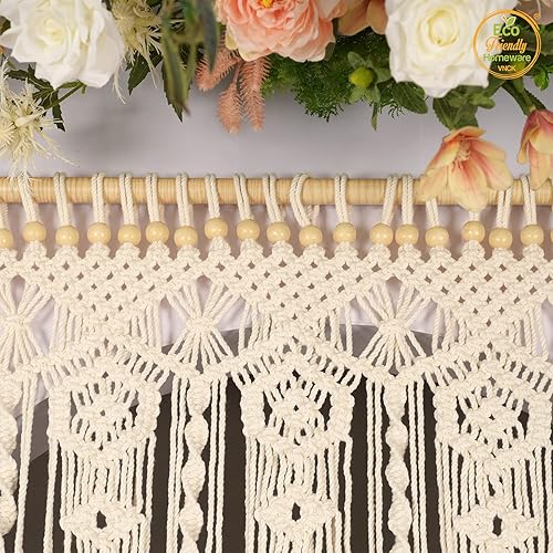Miniatura 5 de Cortinas de macramé con cuentas para puertas cortinas de ventana de puerta decoración de pared macromayo panel de cortina de macramé cortinas de