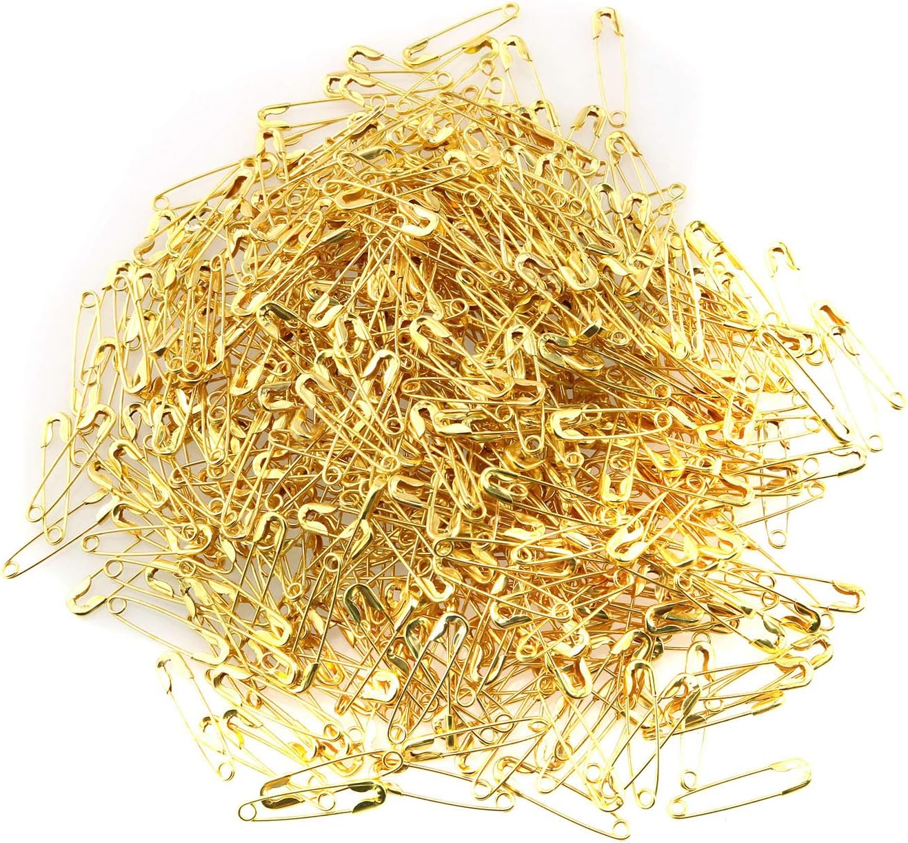 ZMSNTGS Mini Safety Pin 500PCS Gold 19mm Tiny Metal