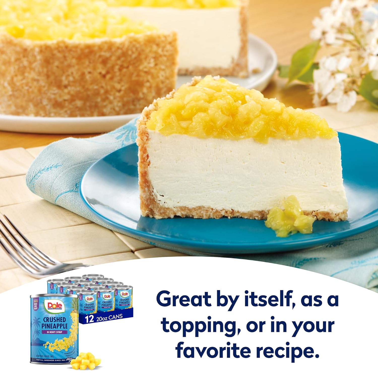 Dole Canned Fruit, Crushed Pineapple in Heavy Syrup, Gluten Free, Pantry Staples, 20 Oz, 12 Count, Packaging May Vary