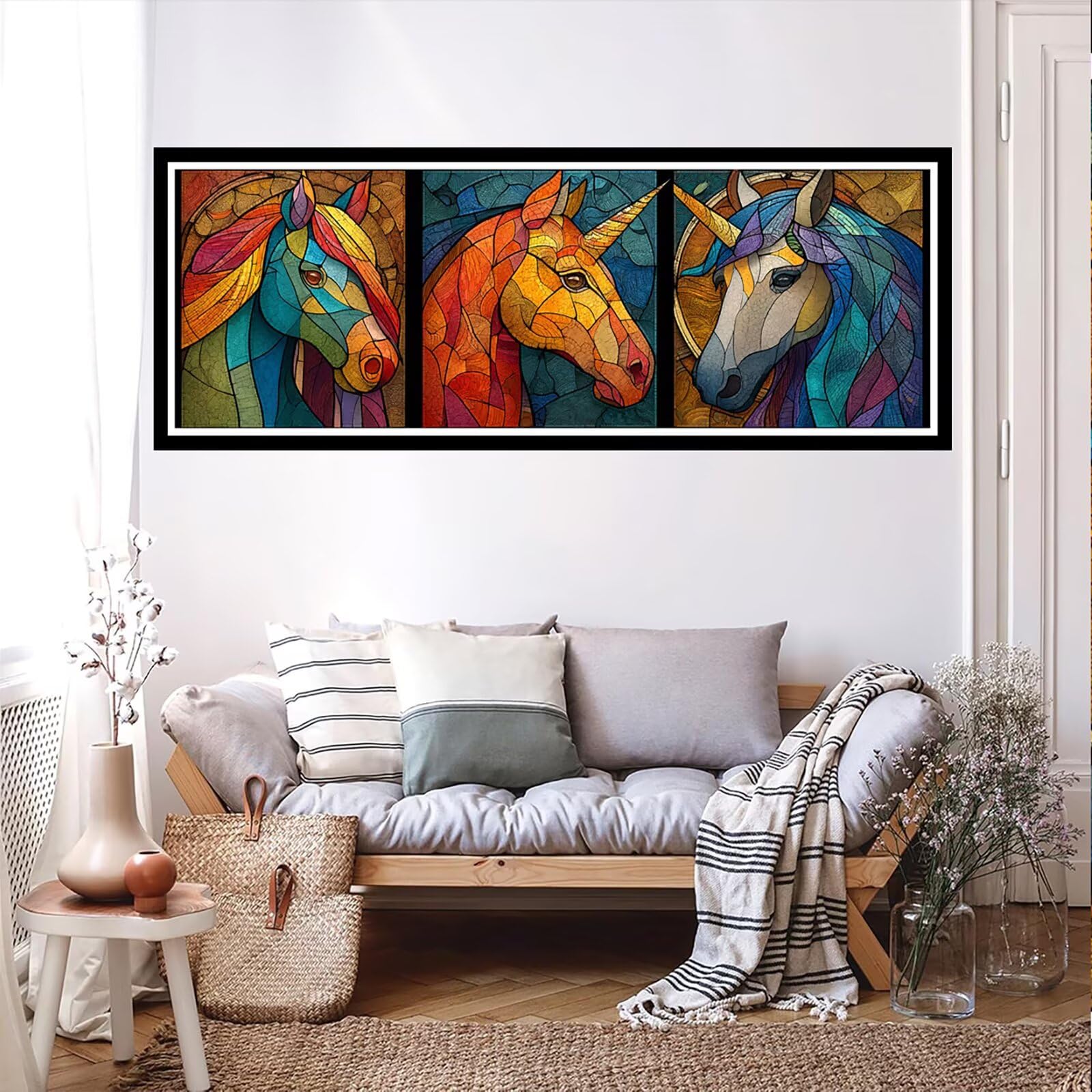 5D DIY zwierzę diamentowe malowanie duży rozmiar 100x300cm, diamentowe malowanie dorosły jednorożec, malowanie diamentowe haft ścieg krzyżykowy kryształ górski kreatywny zestaw do dekoracji wnętrz