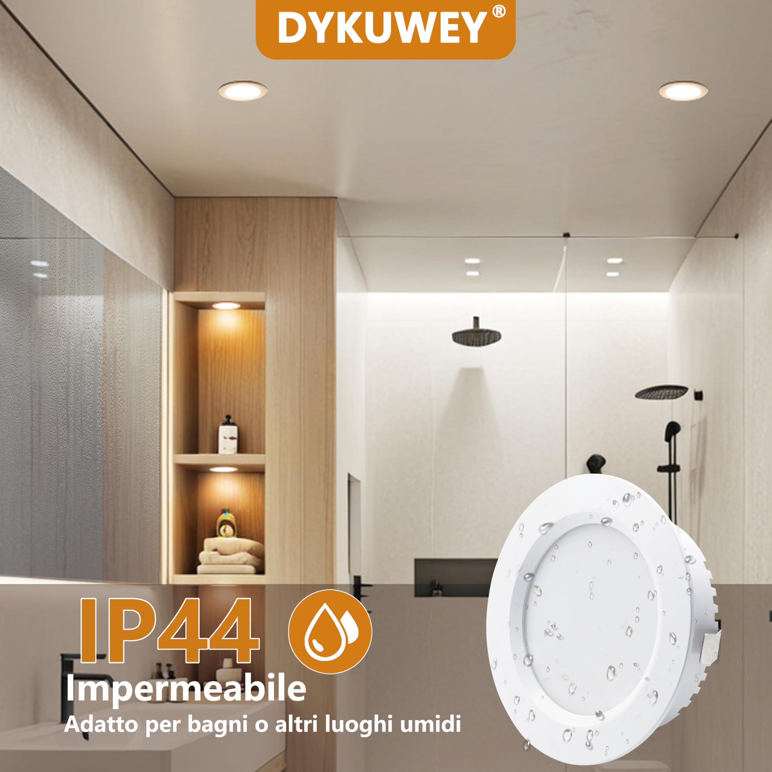 Faretti LED da Incasso per Cartongesso 230V 5W,IP44 Faretti LED Soffitto 20mm Ultrapiatto,Foro 65-75mm,Bianco Caldo 3000K Bianco Neutro 4000K Bianco Freddo 6500K Faretto led Cucina (Bianco, Set da 3)