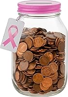 Vista 12 de Tarro grande con punta de banco de monedas con tapa plateada ranurada con capacidad para más de $350 en monedas, utilizado para hucha y sorteo