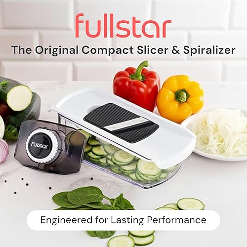 Miniatura 2 de Fullstar Cortador de mandolina para cocina, rallador de queso, espiralizador de verduras y rebanador de verduras para cocinar y preparar comidas