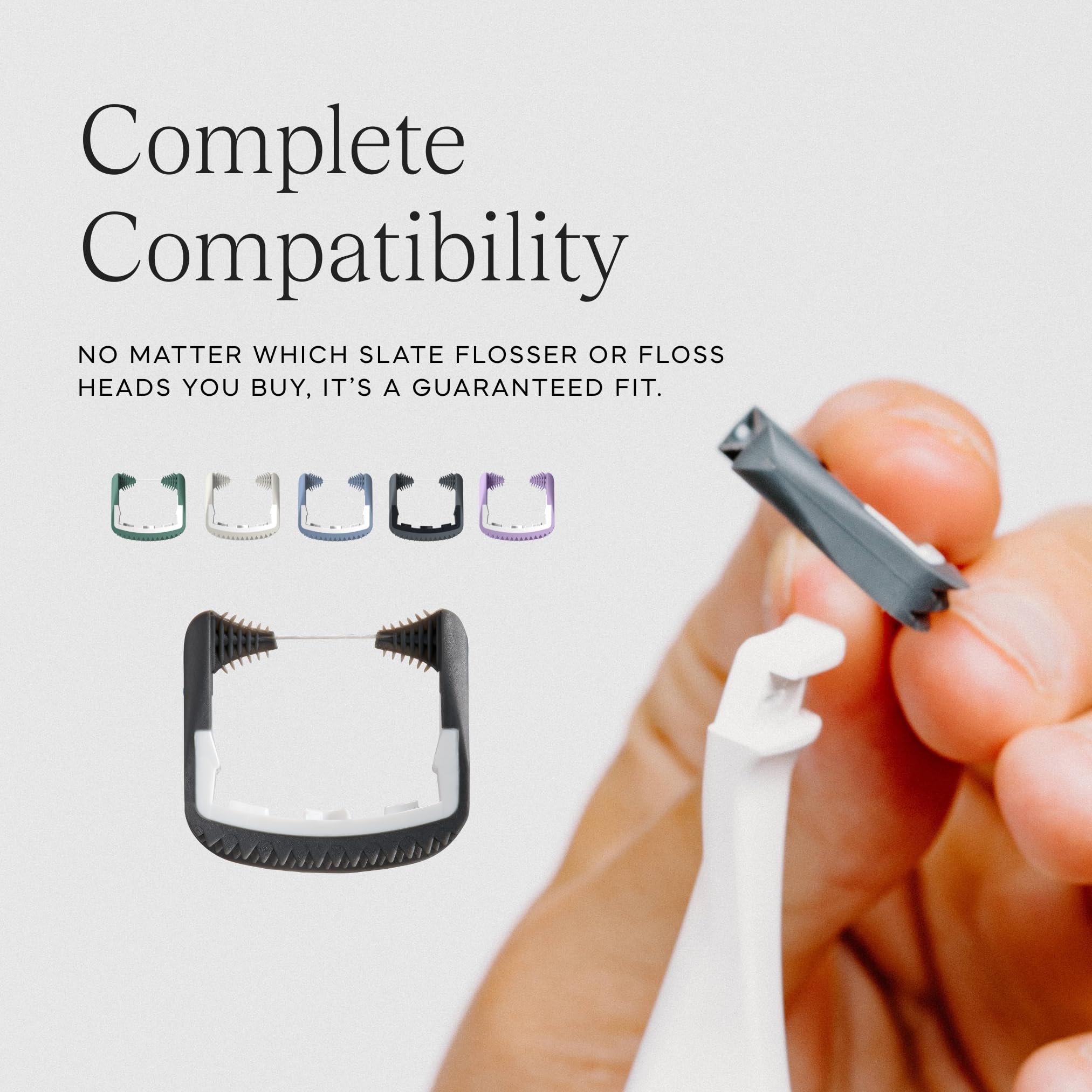 Slate Recambios de hilo dental – Hilo dental tejido reutilizable, sin PFAS, hilo dental no tóxico | Se adapta a hilo dental eléctrico SLATE con raspador de lengua y barridos de encías | Paquete de 20