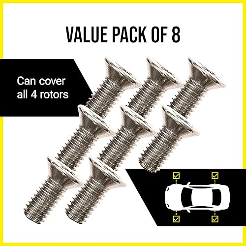 Miniatura 4 de Paquete de 8 tornillos de rotor, disco de freno HondaAcura por Mission Automotive, de acero inoxidable