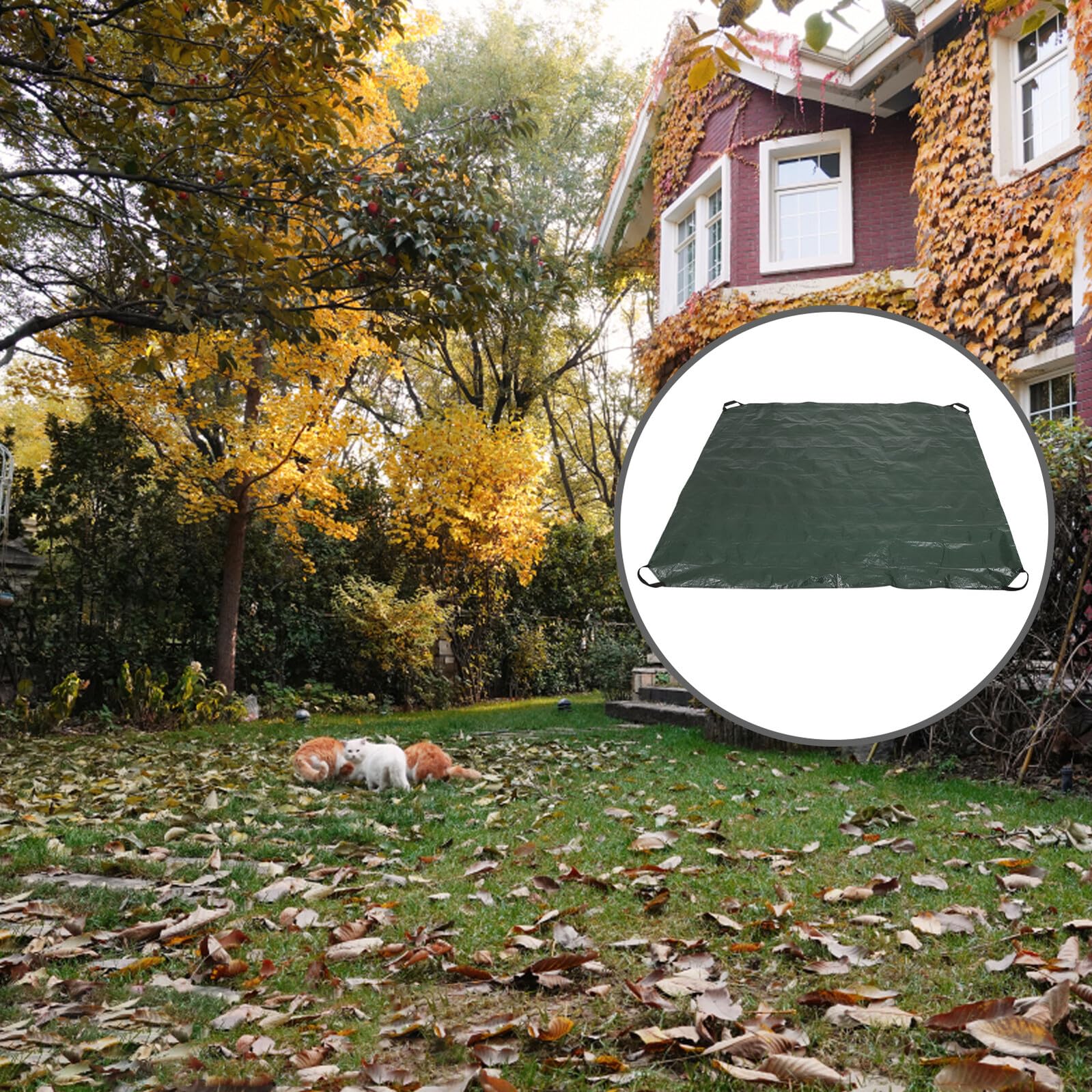 ibasenice de Collecte Jardin Pliable avec Poignées Capacité Bâche Verte Résistante pour Déchets Verts et Ramassage Gazon Rangement Compact Intérieur et Extérieur